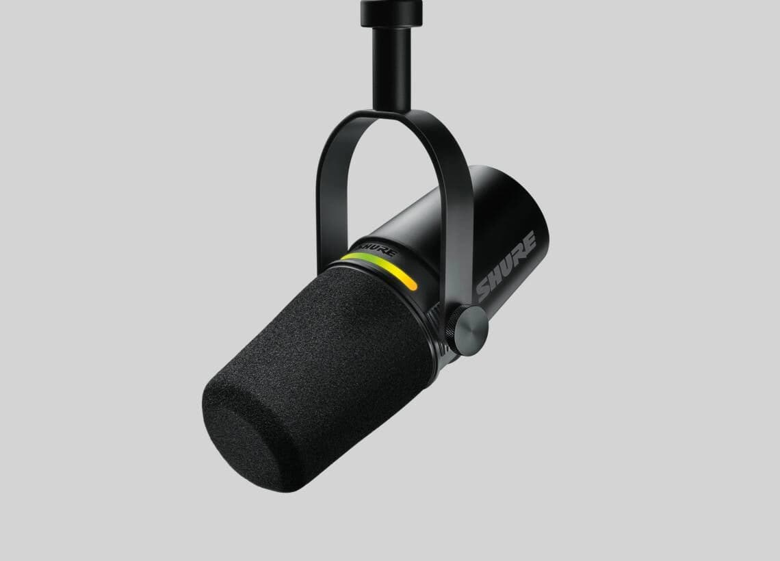 Shure MV7+ podcast microphone in black