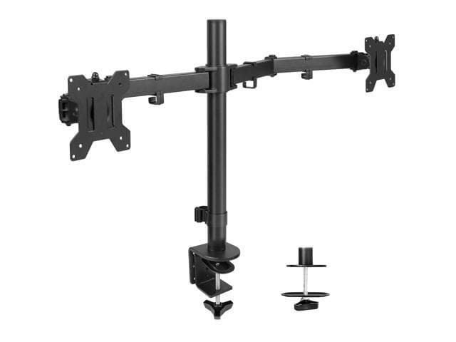VIVO dual monitor desk mount with C-clamp and grommet base