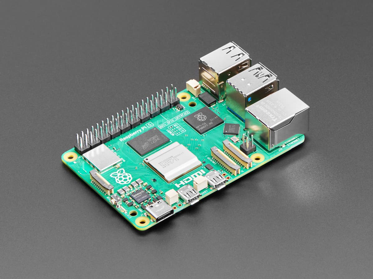 Raspberry Pi 5 board, top view